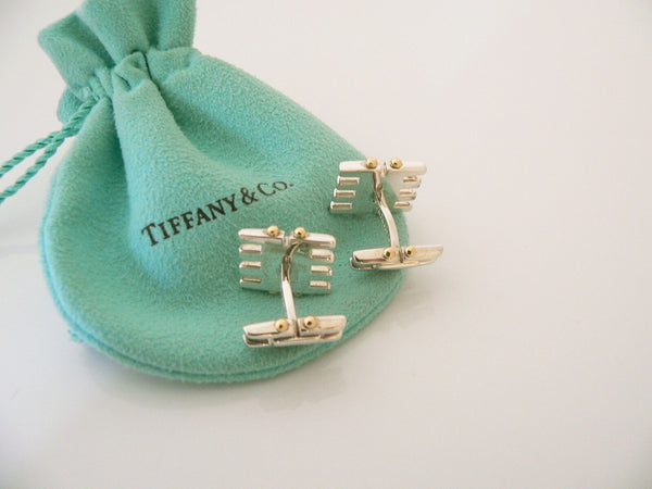 Tiffany & Co Silver 18K Gold Gatelink Gate Link Cuff Links CuffLinks Man Gift