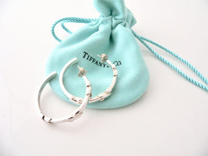 Tiffany & Co Signature X Hoop Hoops Earrings 1.4 Inch Gift Pouch Love Classic