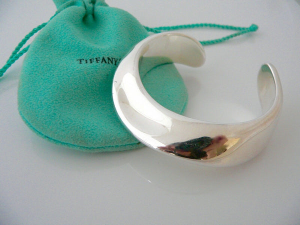 Tiffany & Co Silver Peretti Wave Swirl Cuff Bracelet Bangle Gift Pouch Love Rare