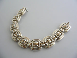 Tiffany & Co Silver 18K Gold Rope Square Bracelet Bangle Gift Statement Love Art