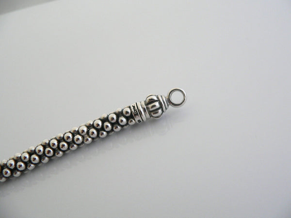Lagos Caviar Silver Multi Bead Link Necklace Pendant Hook Chain Heavy Gift Love