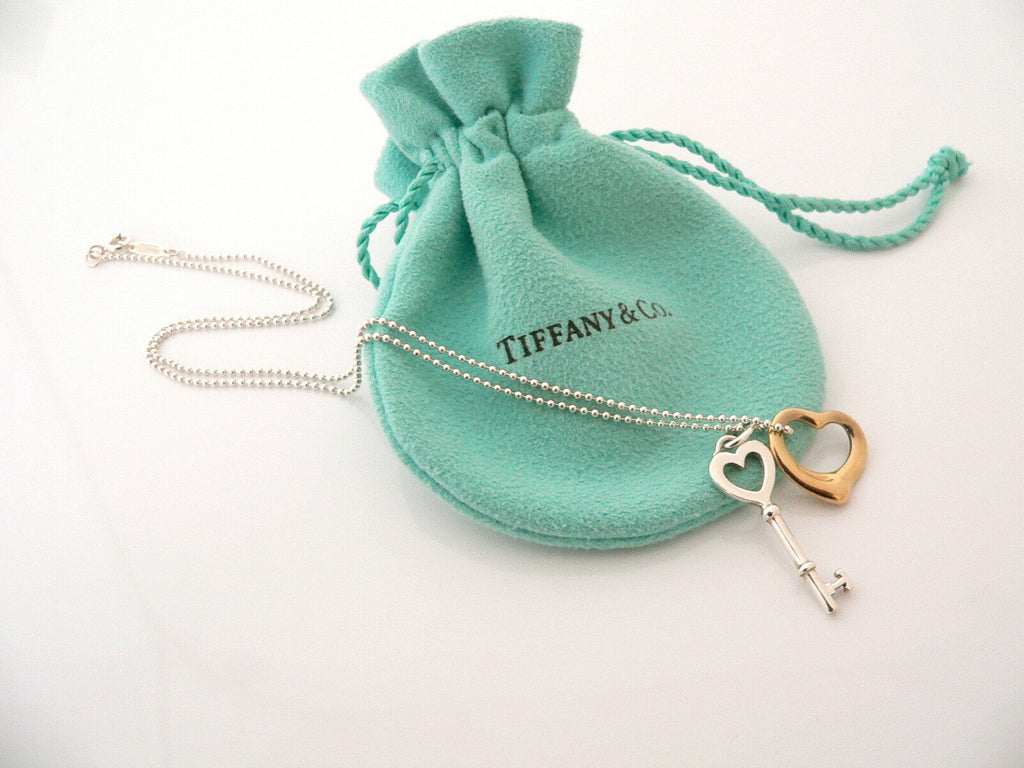 Tiffany and Co. Three Key 18K Two Tone Gold and Silver Pendant