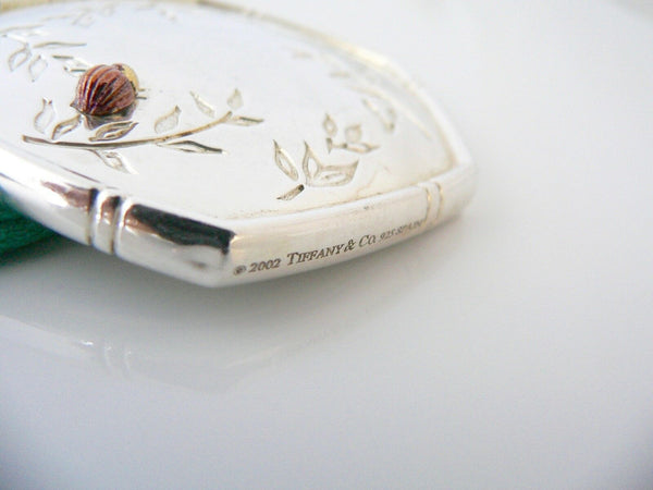 Tiffany & Co Silver Gold Bamboo Nature Ladybug Bug Mirror Compact Gift Love Art