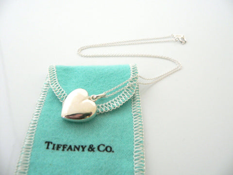 Tiffany & Co Silver Heart Locket Necklace Pendant Charm Chain Gift Pouch Love