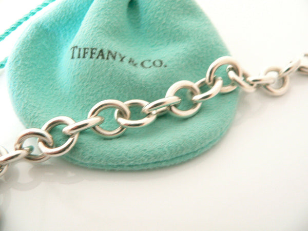 Tiffany & Co Silver Heart Key Hole Charm Pendant Bracelet Bangle Gift Love Pouch