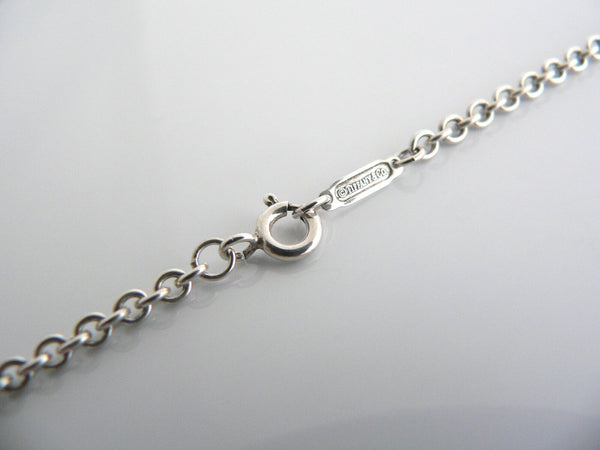 Tiffany & Co Silver 2 mm Thick Curb Chain Necklace 18 In 4 Pendants Charms Gift