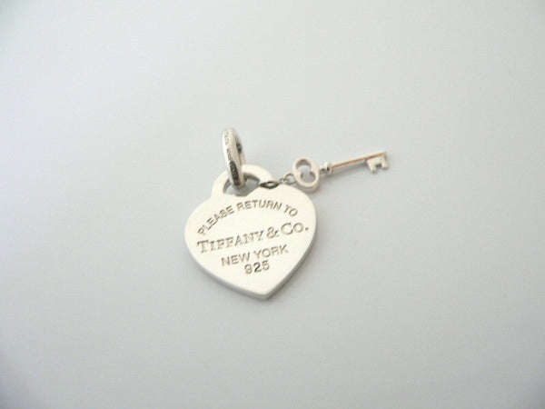 Tiffany & Co Silver Heart Key Charm 4 Necklace Bracelet Clasp Return to Gift