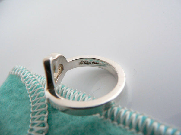 Tiffany & Co Silver Picasso Diamond Loving Heart Ring Band Sz 6 Gift Pouch Love