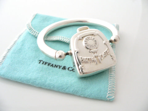 Tiffany & Co Silver Birth Date Baby Rattle Teether Rare Gift Pouch Love Heirloom