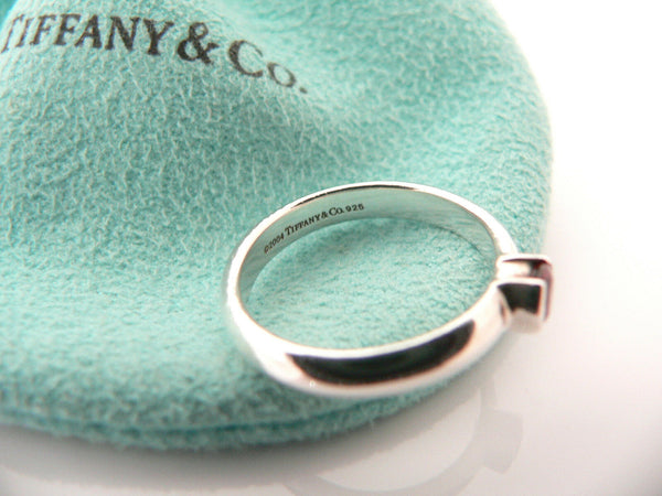 Tiffany & Co Silver Pink Tourmaline Ring Gemstone Band Sz 6.25 Gift Stacking