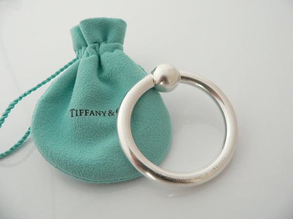 Tiffany & Co Silver Circle Baby Rattle Teether Mint No Dings Gift Pouch Love