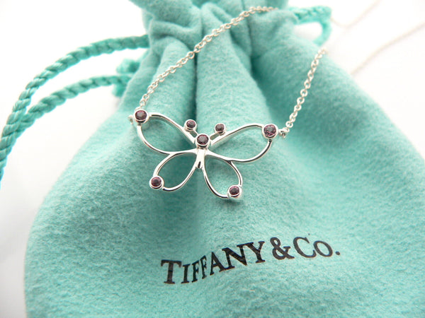 Tiffany & Co Butterfly Necklace Pink Sapphire Pendant Charm Nature Lover Gift