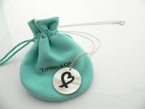 Tiffany & Co Mother of Pearl Loving Heart Necklace Pendant Gift Pouch