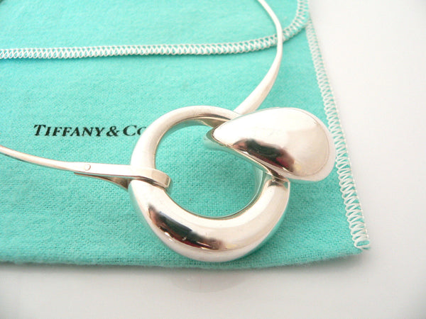 Tiffany & Co Teardrop Necklace Silver Peretti 1975 Vintage Pendant Choker Love