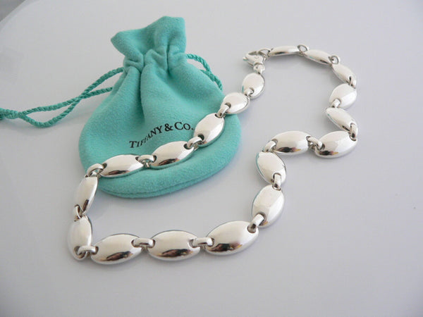 Tiffany & Co Pebble Necklace Silver Choker Heavy Chain Link Love Gift Pouch T Co