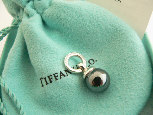 Tiffany & Co Silver Hematite Fascination Ball Bead Dangling Dangle Earrings Gift