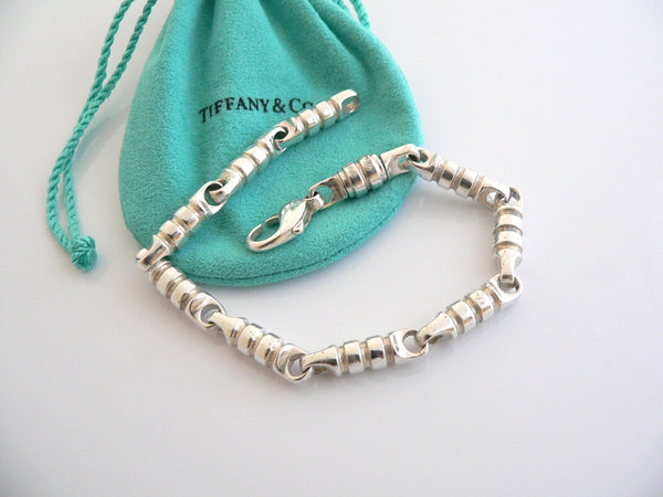 Tiffany & Co Link Bracelet Picasso Groove 8 Inch Chain Love Gift Pouch T and Co