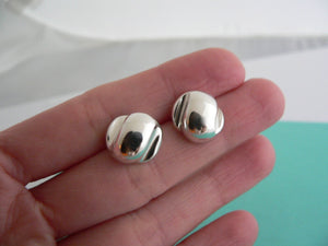 Tiffany & Co Silver Button Circle Round Circle Earrings Studs Gift Love T and Co