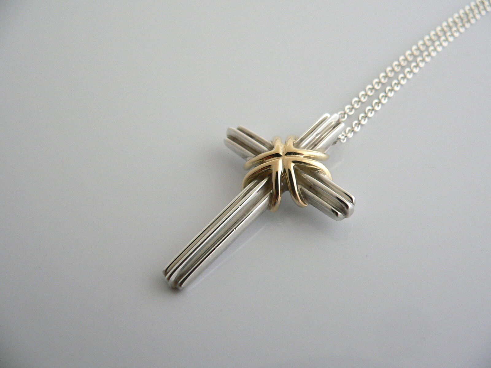 ✅old Tiffany K18YG gold cross necklace AUTH TIFFANY&CO. SIGNATURE CROSS NECKLACE K18YG YELLOW GOLD