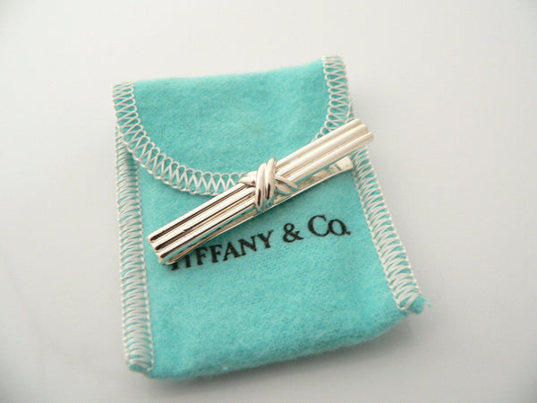 Tiffany & Co Silver Signature Tie Money Clip Gift Pouch Man