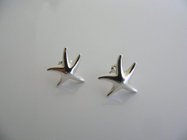 Tiffany & Co Peretti Silver Starfish Star Fish Earrings Studs Gift Pouch Love