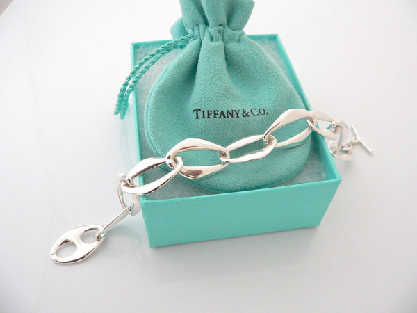 Tiffany & Co Silver Peretti Aegean Bracelet Bangle Link Chain Gift Box Pouch Art
