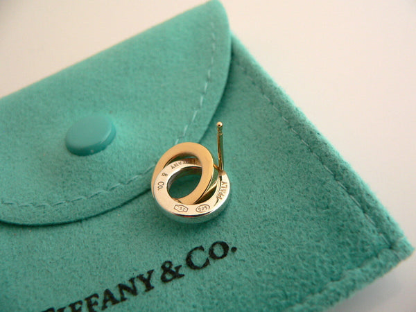 Tiffany & Co Silver 18K Gold Circles Dangling Dangle Earrings Gift Pouch Love