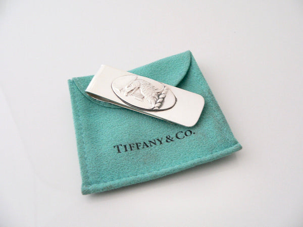 Tiffany & Co Eagle Arrow Money Clip Nature Bird Holder Man Office Gift Pouch USA