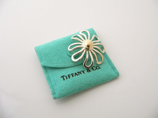 Tiffany & Co Silver 18K Gold Large Picasso Daisy Flower Brooch Pin Nature Lover