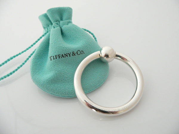 Tiffany & Co Sterling Silver Circle Baby Rattle Teether Rare Gift Pouch Love