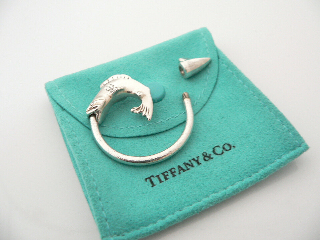 TIFFANY & Co. 925 Sterling Silver Large Key Ring Holder with Pouch