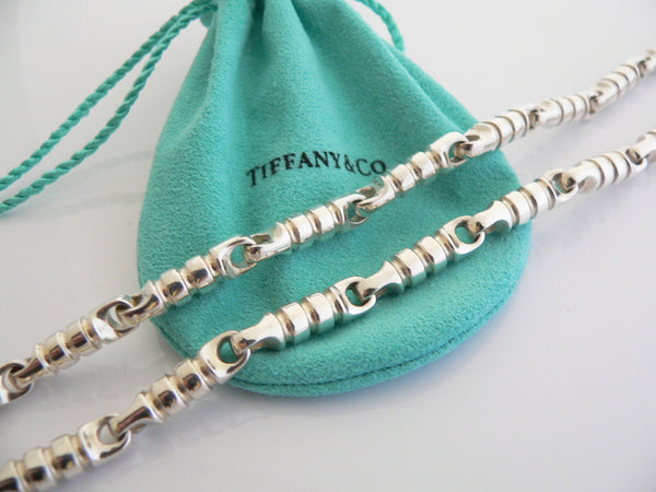 Tiffany & Co Silver Picasso Groove Link Necklace 20 inch Chain Gift Pouch Love