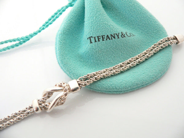 Tiffany & Co Silver Rope Love Knot Bracelet Bangle Rare 7.75 Inch Longer Gift