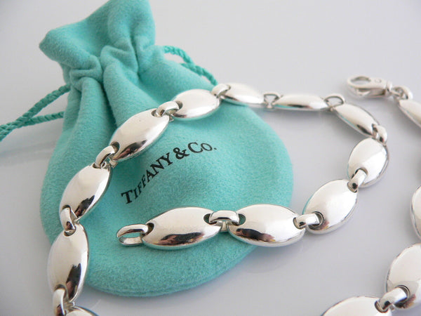 Tiffany & Co Pebble Necklace Silver Choker Heavy Chain Link Love Gift Pouch T Co