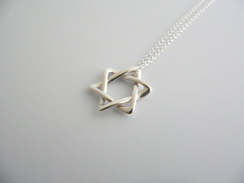 Tiffany & Co Peretti Silver Star of David Necklace Pendant Chain Rare Gift Love