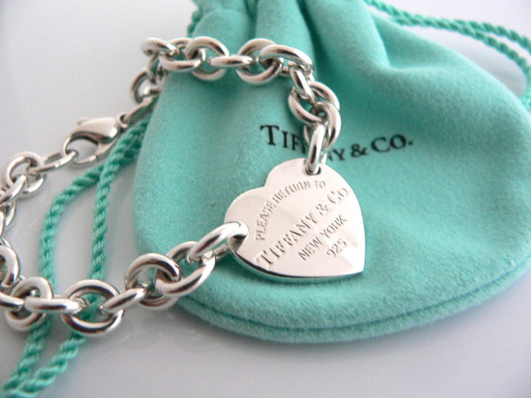 Tiffany & Co Silver Return to Tiffany & Co Heart Tag Bracelet Bangle Pouch Love Gift