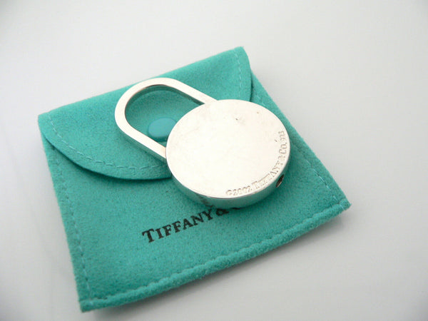 Tiffany & Co Silver Tennis Ball Key Ring Key Chain Keychain Padlock Gift Pouch