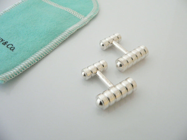 Tiffany & Co Silver Groove Stripe Picasso Cuff Link Cufflink Cufflinks Gift Love