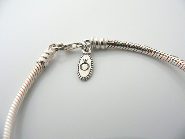 Pandora Sterling Silver Purple Zen Hearts Charm Bead Bracelet Bangle Chain