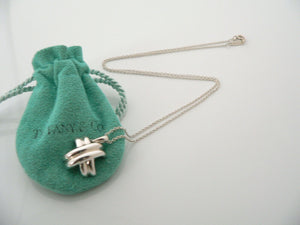 Tiffany & Co Silver Signature X Necklace Pendant Charm 16.5 Inch Chain Gift Love