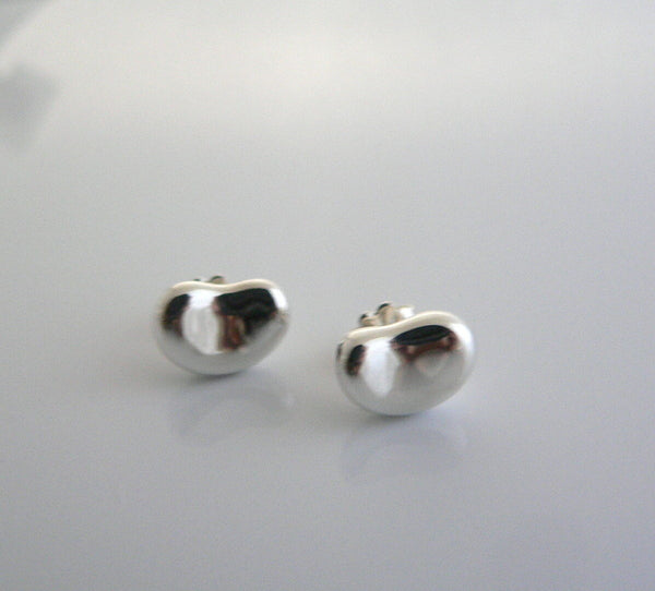 Tiffany & Co Silver Bean Earrings Studs Gift Love Peretti