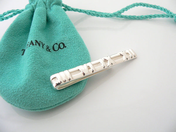 Tiffany & Co Atlas Roman Numeral Tie Money Clip Classic T Co Love Gift Pouch Man