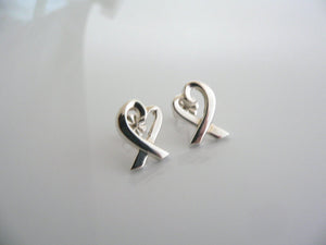 Tiffany & Co Silver Loving Heart Earrings Studs Picasso Gift Statement Classic