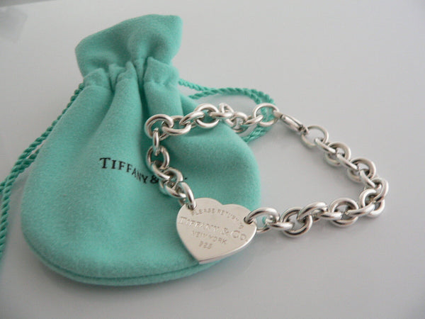 Tiffany & Co Silver Return to Tiffany & Co Heart Tag Bracelet Bangle Pouch Love Gift