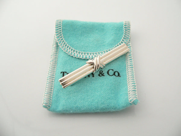 Tiffany & Co Silver Signature Tie Money Clip Gift Pouch Man