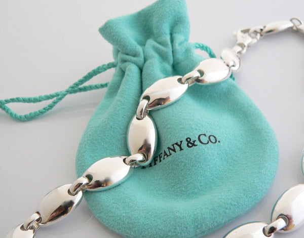 Tiffany & Co Pebble Necklace Silver Choker Heavy Chain Link Love Gift Pouch T Co