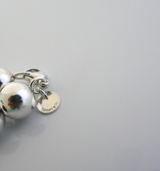 Tiffany & Co Silver 10 mm Ball Bead Necklace 18.4 Inch Chain Gift Pouch Love