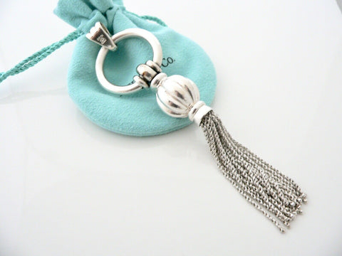 Tiffany & Co Silver Tassel Charm Pendant 4 Necklace Chain Gift Pouch Love