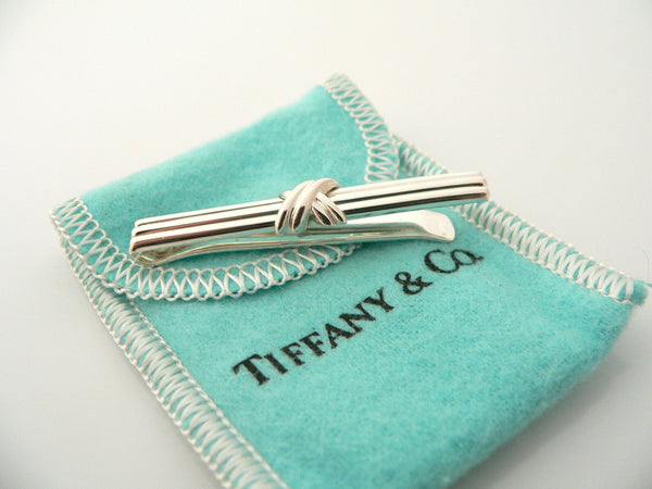 Tiffany & Co Silver Signature Tie Money Clip Gift Pouch Man