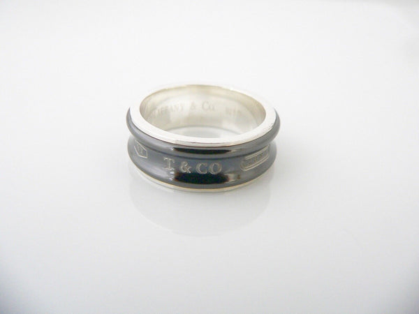 Tiffany & Co Silver Titanium Ring 1837 Circle Promise Band Sz 10 Gift Love Art